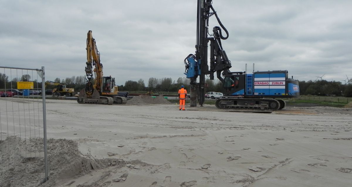 Baustelle Bahnumfahrung Sande