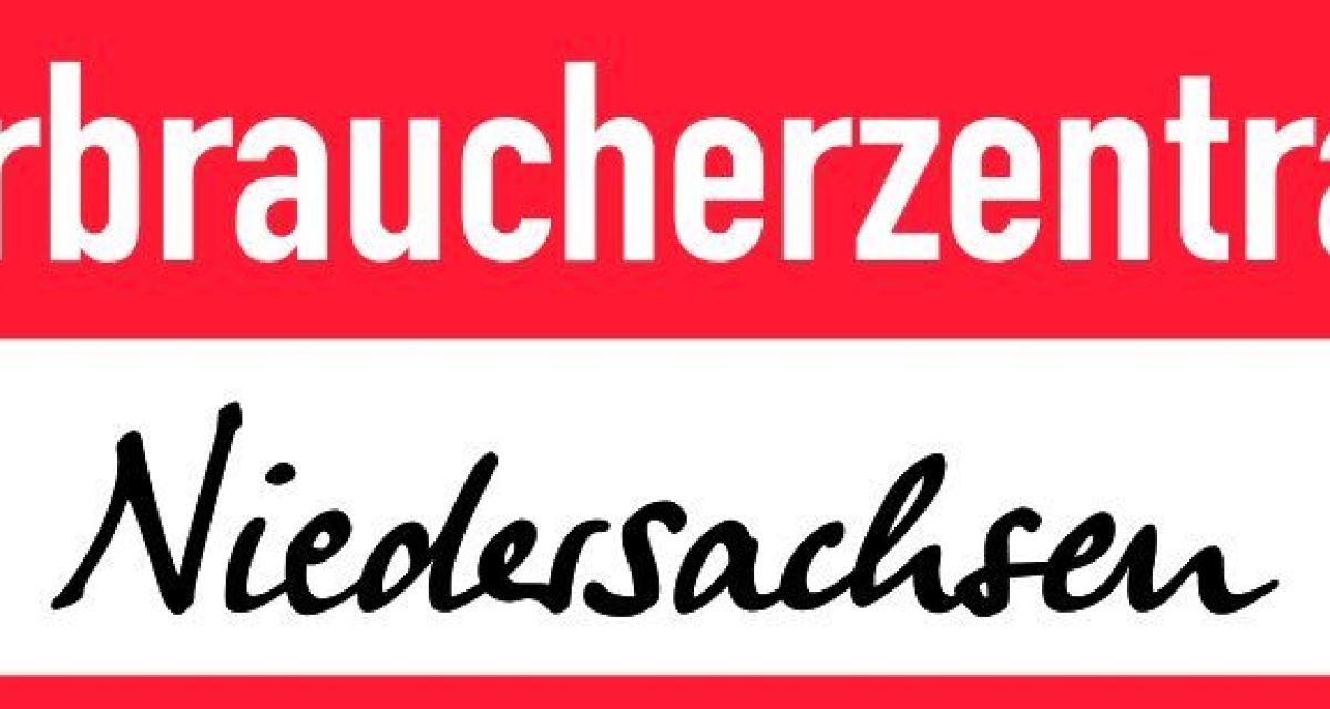 Man sieht das rot-weiße Logo der Verbraucherzentrale Niedersachsen.