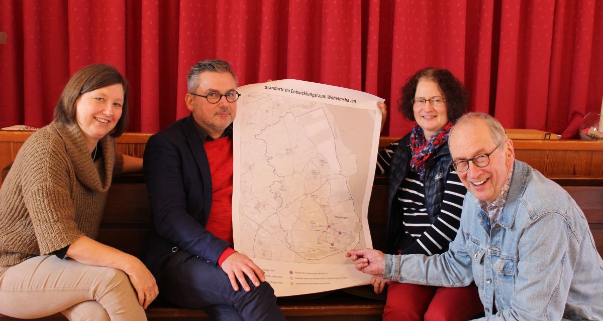 Die Pastoren und Pastorinnen der Havenkirche: Meike von Fintel, Rainer Claus, Doris Möllenberg und Frank Morgenstern. 