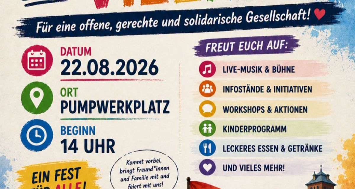 KI-generiertes buntes Bild mit Veranstaltungshinweise