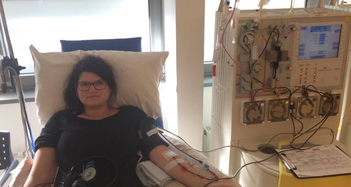 Jessica Schwandt während ihrer Stammzellenspende