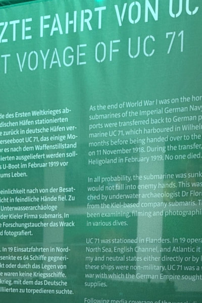 Neue Sonderausstellung „Die letzte Fahrt von UC 71“ im Marinemuseum