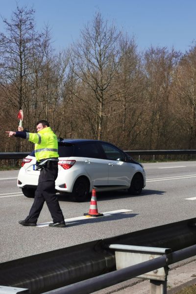 Kontrollaktion auf der B210