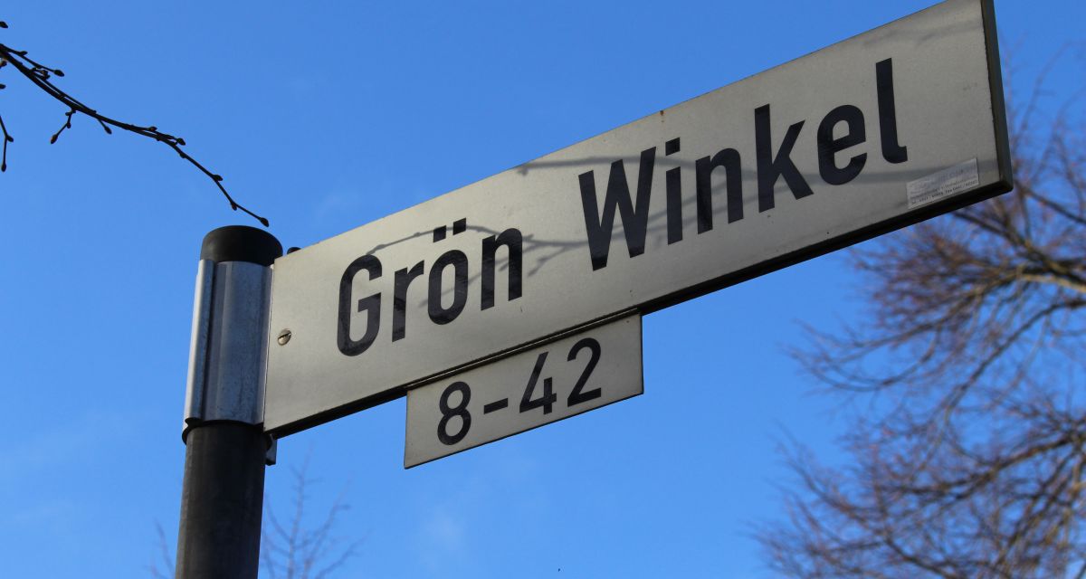 Straßenschild Grön Winkel