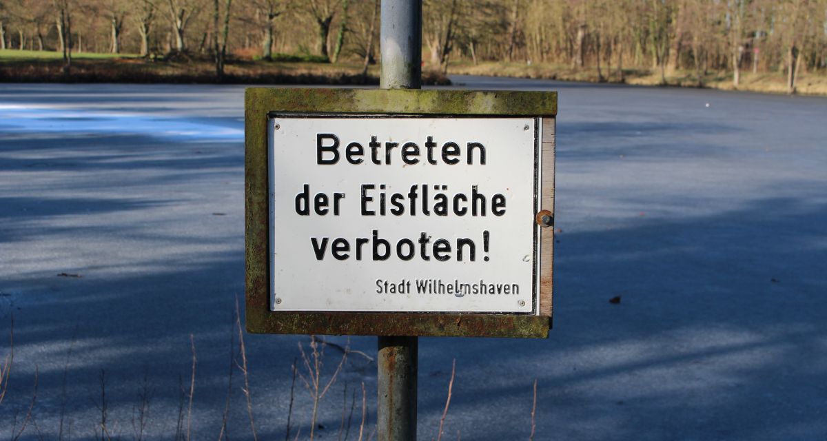 Eisflächen nicht betreten