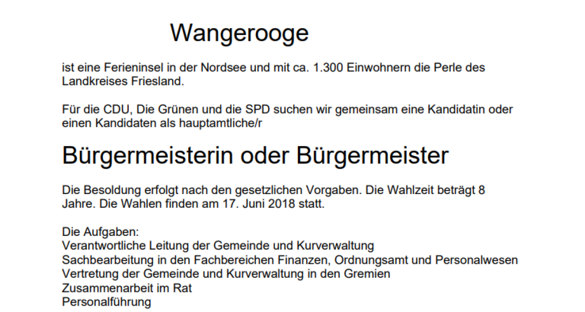 SPD, CDU und Grüne suchen Bürgermeister