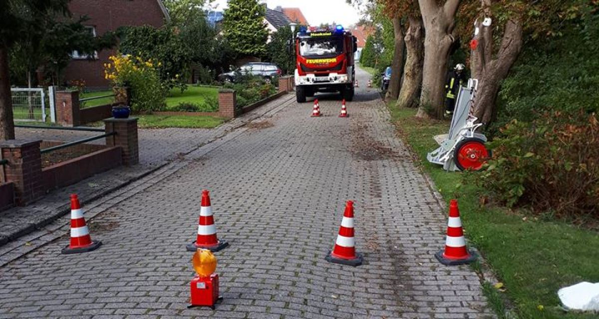 Straße in Hooksiel abgesackt