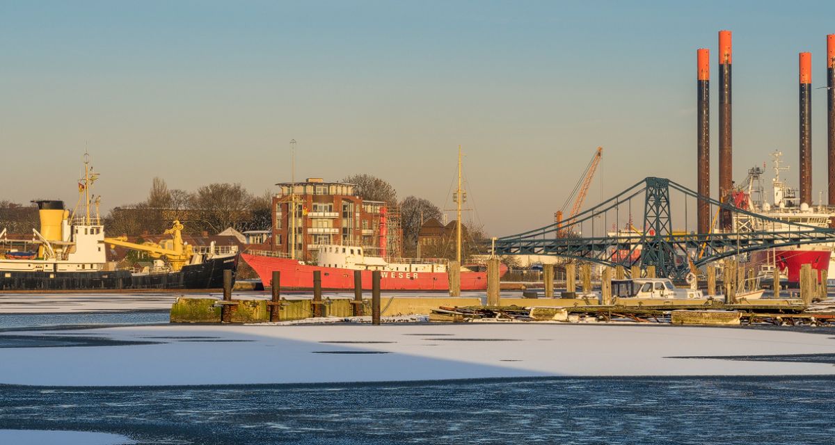 winterlicher Hafen Wilhelmshaven