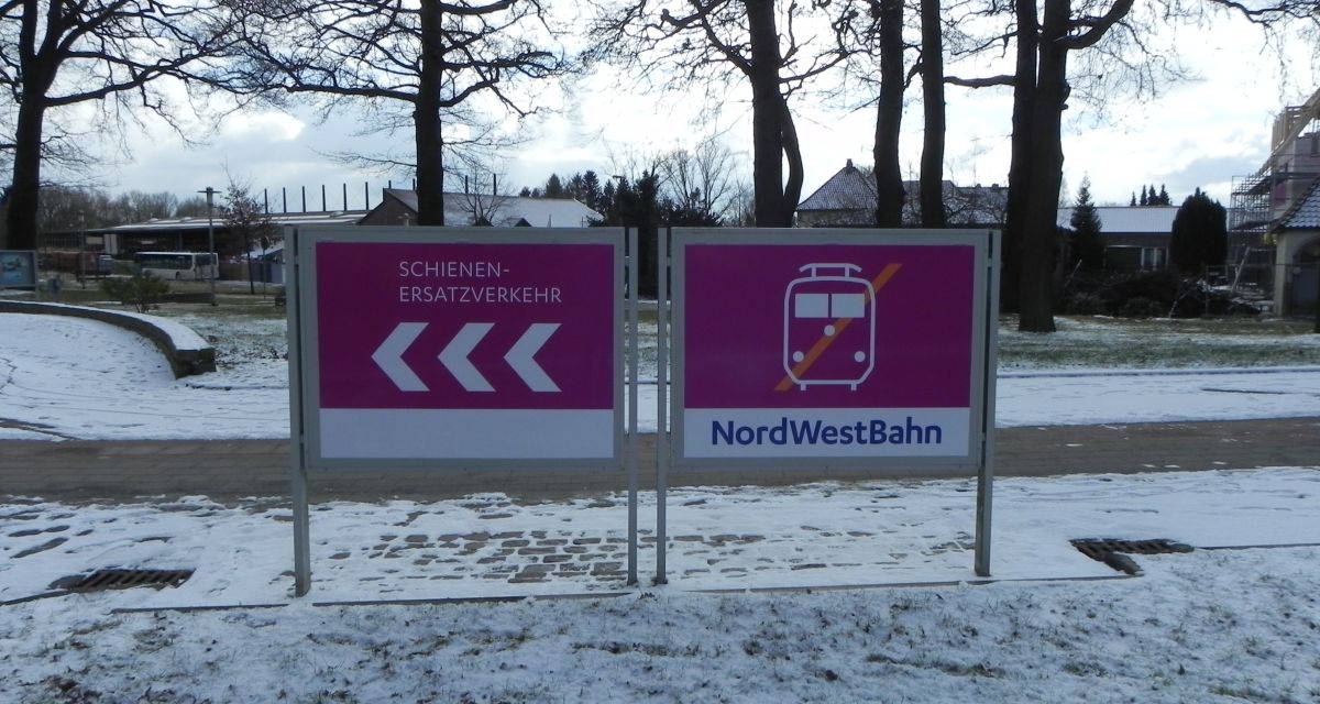 Schienenersatzverkehr NWB NordWestbahn winter
