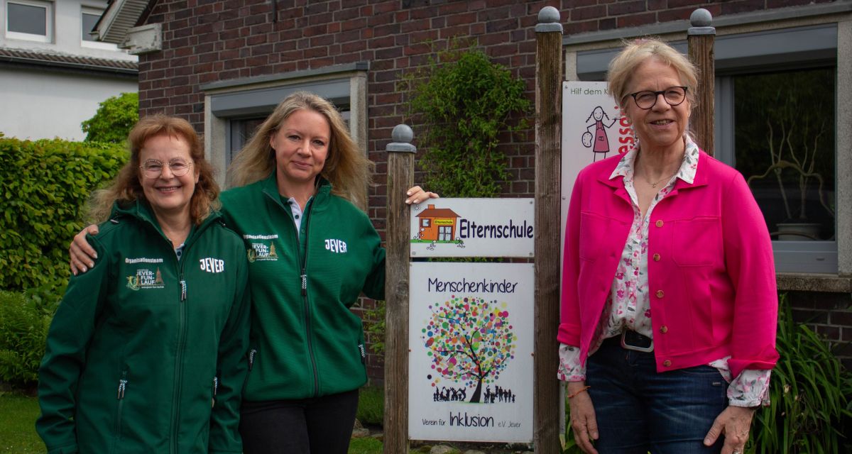 Inklusionslauf Jever Fun Lauf Birgit Walter, Marja Mehner und Christina Haartje-Graalfs