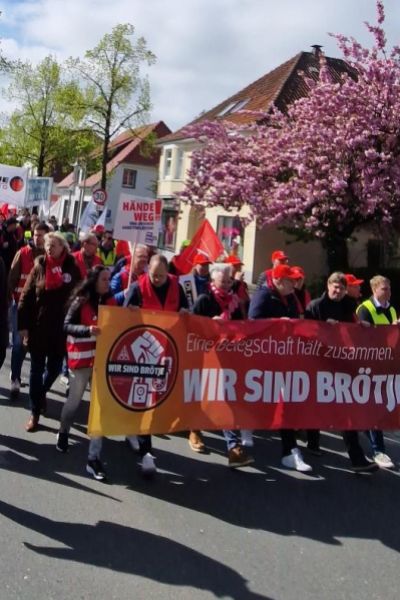 Demonstration gegen Stellenabbau bei Brötje