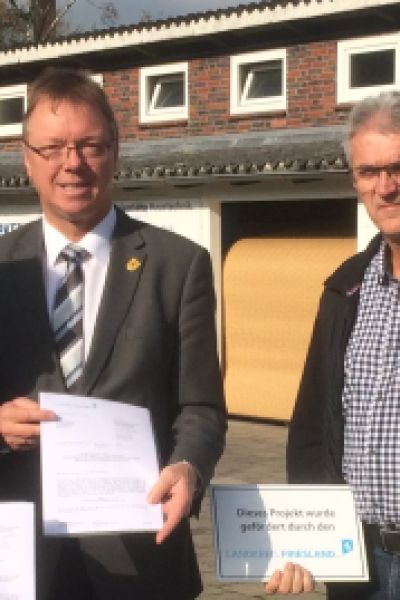 Übergabe von Förderbescheiden an die Gemeinde Bockhorn